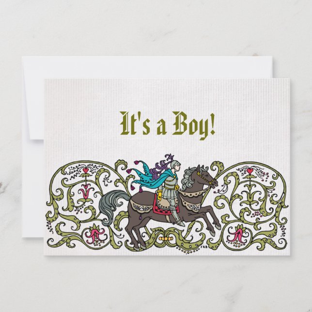 Vintage Knight Baby Shower Invitation (Front)