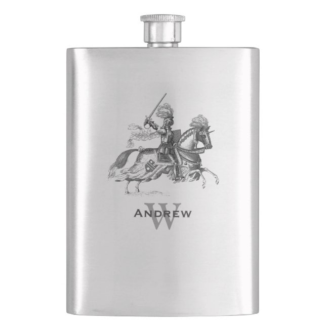 Vintage Knight Custom Flask (Front)