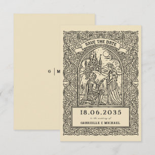 Vintage Knight Mediaeval Sketch Save The Date Card