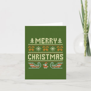 Vintage Knit Style Merry Christmas Card