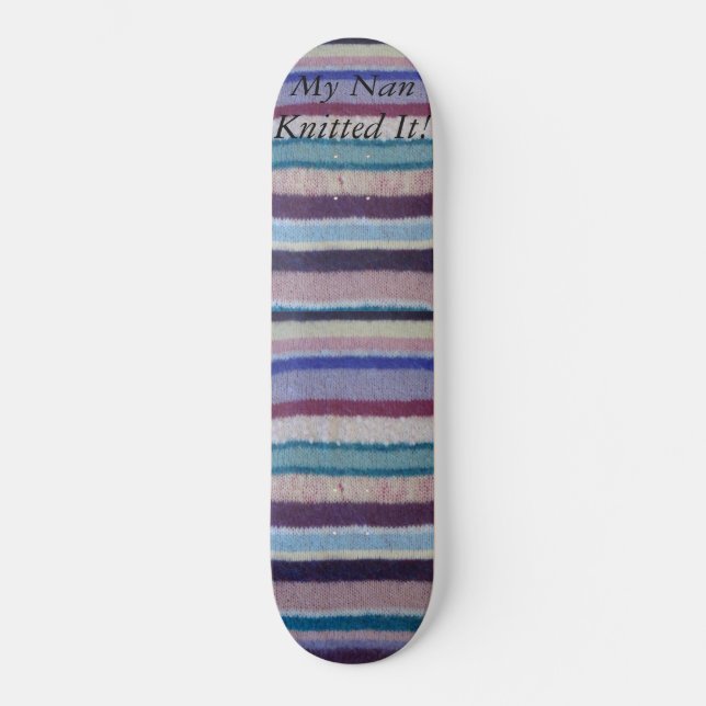 vintage knitted uneven colourful stripes fun desig skateboard (Front)