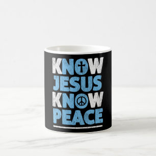 Vintage Know Jesus Know Peace Christian Faith Gift Coffee Mug