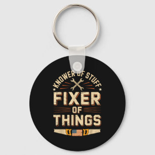 Vintage Knower Of Stuff Fixer Of Things Funny Dad  Key Ring