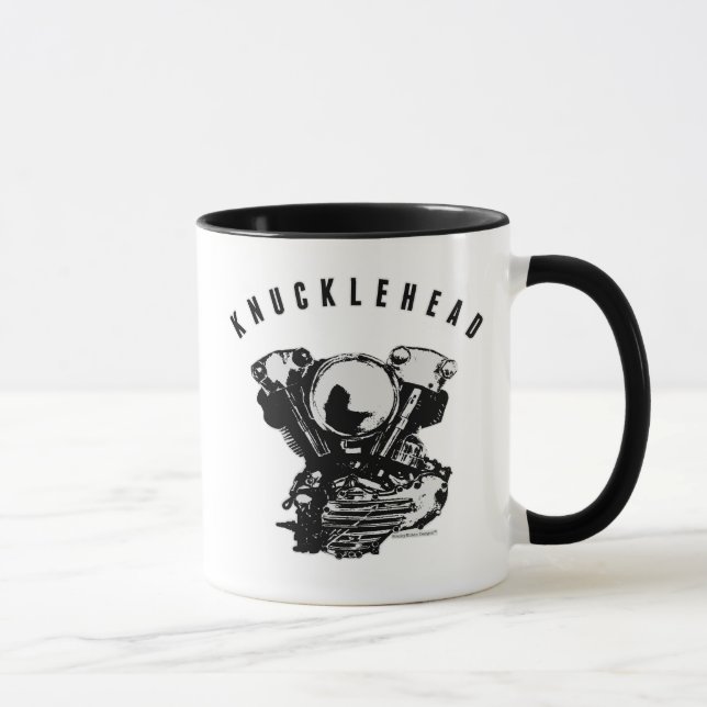 Vintage Knucklehead Motorcycle Engine Mug (Right)