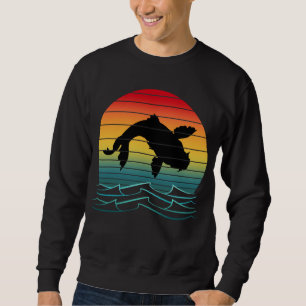 Vintage Koi Fish Sunset Scenery Sweatshirt