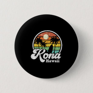 Vintage Kona Beach Hawaii Surf Hawaiian Surfing 70 6 Cm Round Badge
