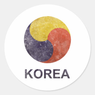 Vintage Korea Classic Round Sticker