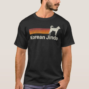 Vintage Korean Jindo Retro Mum Dad Dog T-Shirt