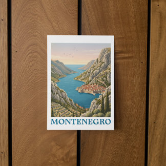 Vintage Kotor Bay Montenegro Balkan Scenery Postcard