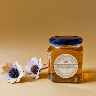 Vintage Kraft  bee apiary honey jar label