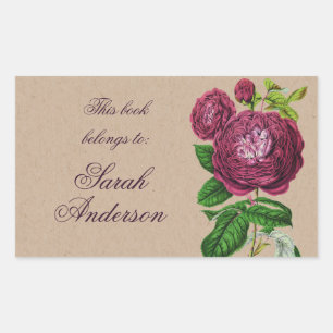 Vintage Kraft Book plate Stickers This Belongs To