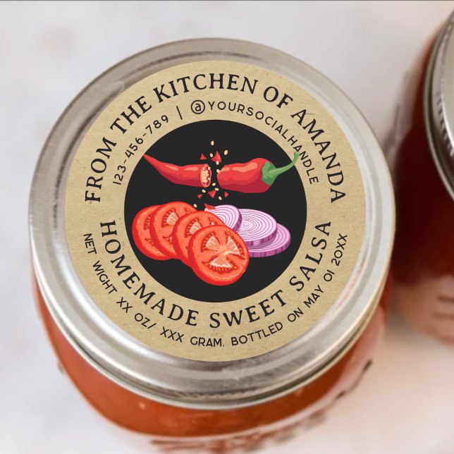 Vintage Kraft Homemade Tomato Salsa Label  (Creator Uploaded)