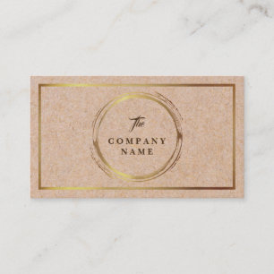 Vintage Kraft PRINTED Social Gold Business Card