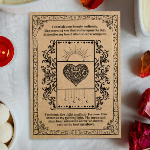 Vintage Kraft Sun Celestial Heart Holiday Card