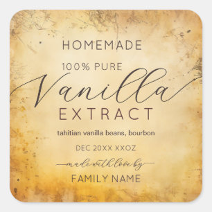 Vintage Kraft vanilla extract product labels