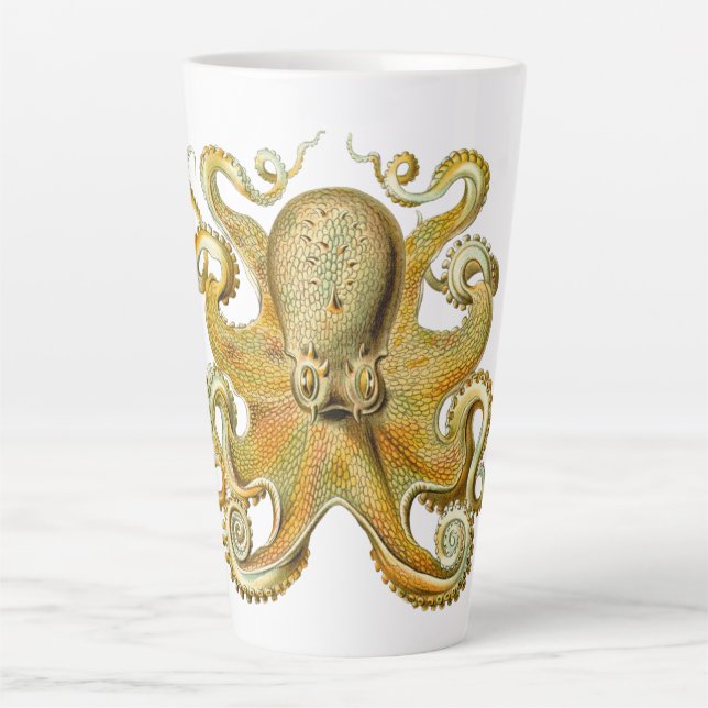 Vintage Kraken, Octopus Gamochonia, Ernst Haeckel Latte Mug (Front)