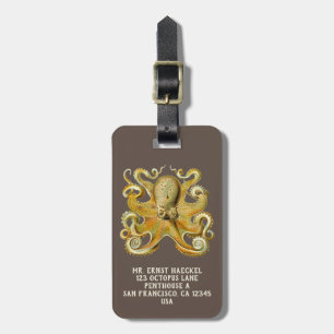 Vintage Kraken, Octopus Gamochonia, Ernst Haeckel Luggage Tag