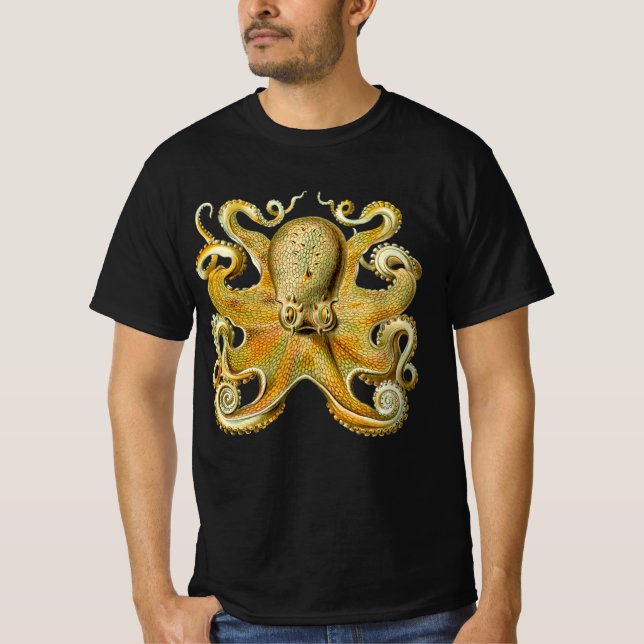 Vintage Kraken, Octopus Gamochonia, Ernst Haeckel T-Shirt (Front)