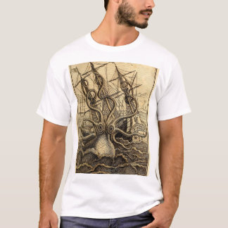 Vintage Kraken Print T-Shirt