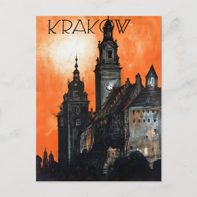 Vintage Krakow Poland Travel Postcard (Front)