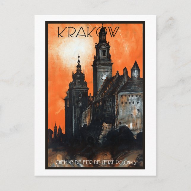 Vintage Krakow Poland Travel Postcard (Front)