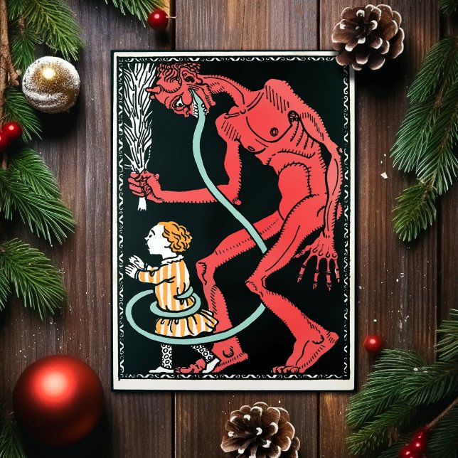 Vintage Krampus Art Christmas Card (Creator Uploaded)