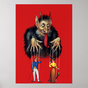 Vintage Krampus Art Poster