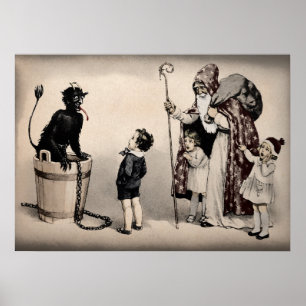 Vintage Krampus Art Poster