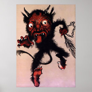 Vintage Krampus Art Poster