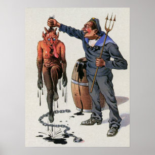 Vintage Krampus Art Poster