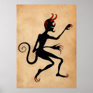 Vintage Krampus Art Poster