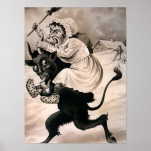 Vintage Krampus Art Poster