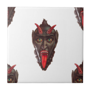 vintage krampus ceramic tile