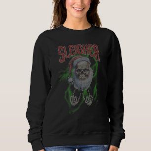 Vintage Krampus Christmas Devil Rock On Skeleton H Sweatshirt