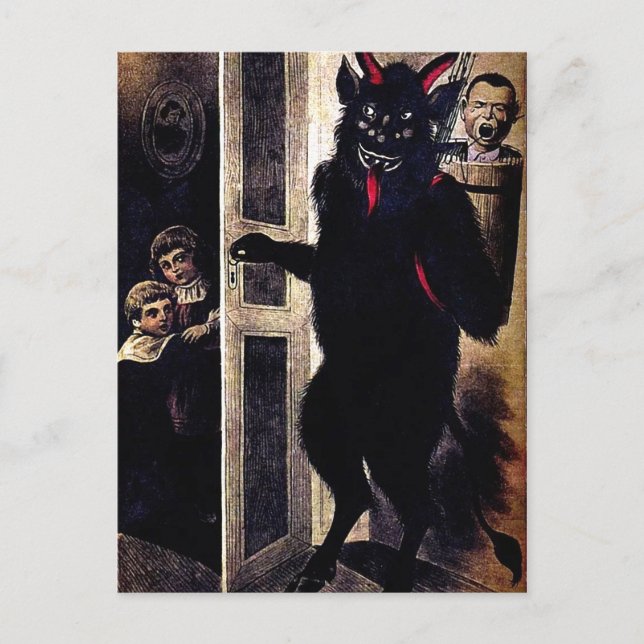 Vintage Krampus Christmas Postcard (Front)