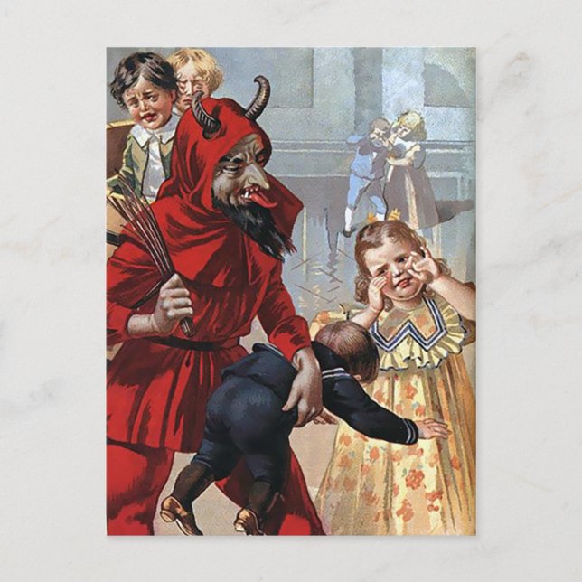 Vintage Krampus Christmas Postcard (Front)