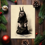 Vintage Krampus Dog Christmas Holiday Card<br><div class="desc">Vintage Krampus dog Christmas card. Custom restored,  high quality vintage image.</div>