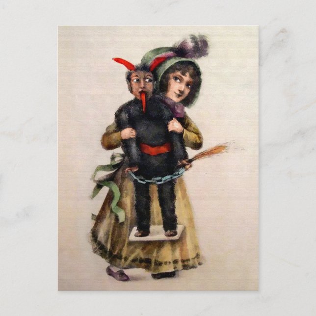Vintage Krampus Doll Postcard (Front)