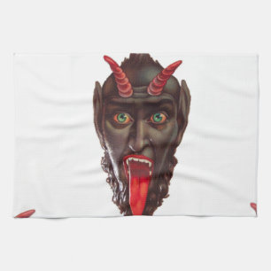 vintage krampus tea towel