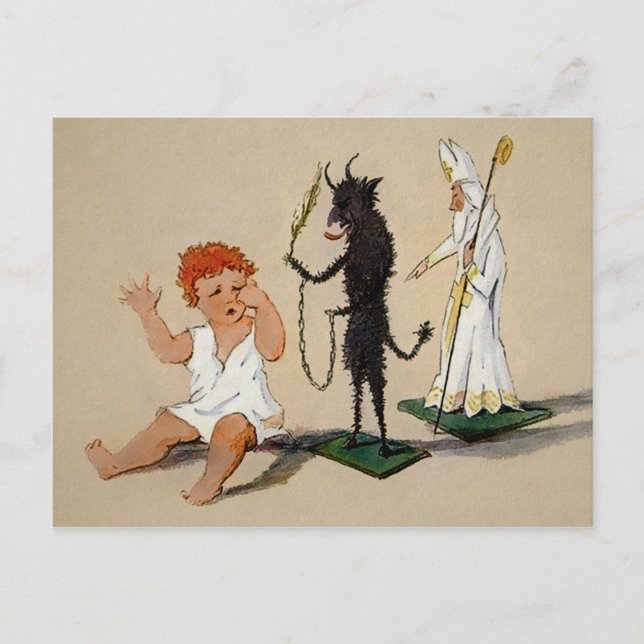 Vintage Krampus Toy Postcard (Front)