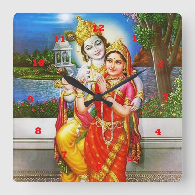 VINTAGE Krishna India Canada Square Wall Clock (Front)