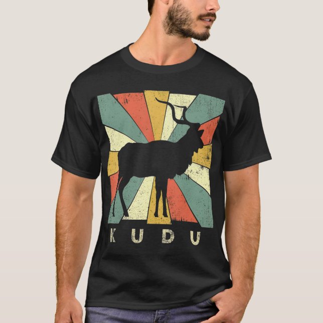 Vintage Kudu Lover Retro Style Animal T-Shirt (Front)