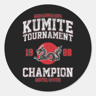Vintage Kumite Tournament Funny Viral Karate Champ Classic Round Sticker