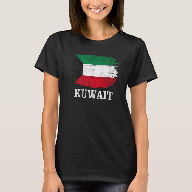 Vintage Kuwait Flag For Kuwaiti T-Shirt (Front)