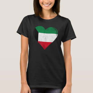 Vintage Kuwait Flag Heart For Kuwaiti T-Shirt