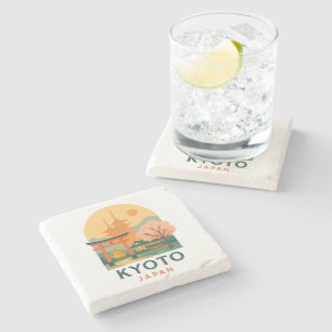 Vintage Kyoto Japan – Minimalist Travel Stone Coaster