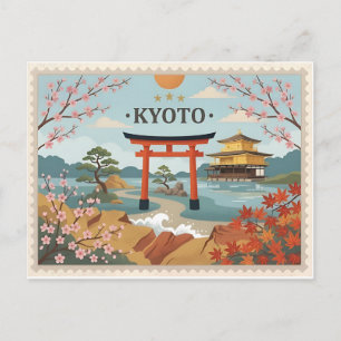 Vintage Kyoto Japan Travel Postcard