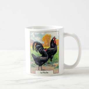 Vintage La Fleche Chicken Coffee Mug