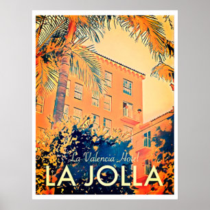 Vintage La Jolla California Hotel Poster
