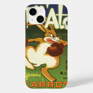Vintage Label Art Boxing Rabbit, Up n Atom Carrots Case-Mate iPhone 14 Case